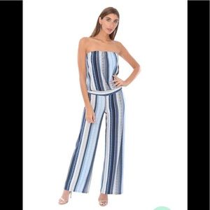 Veronica M. Blue striped romper size small